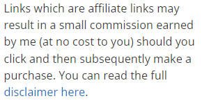 Links which are affiliate links may result in a small commission earned by me (at no cots to you) should you click and then subsequently make a purchase, You can read the full disclaimer by clicking here.